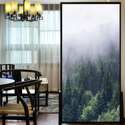 LXDWEI Decortive Window Film Privacy Forest Static Cling Window Stickers No Glue Frosted Window Coverings Window Window Tint (W x L) 90x140cm(35.2"x55.1")