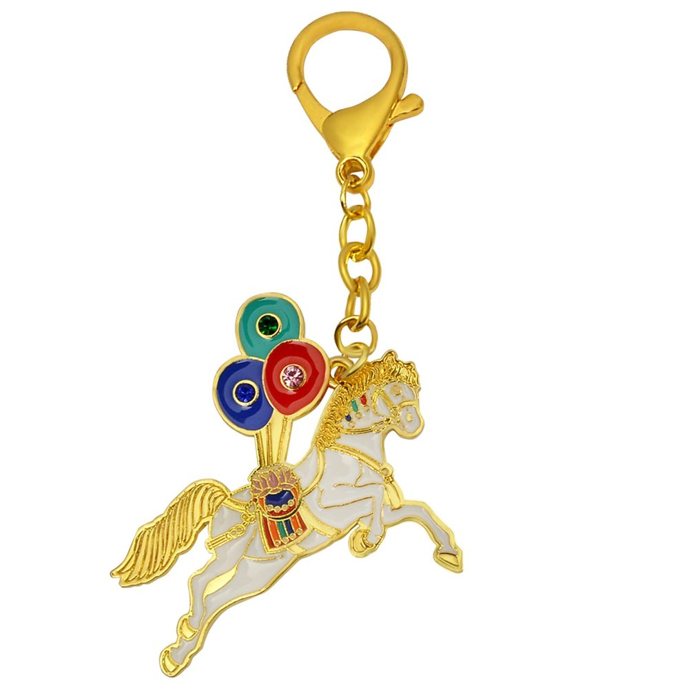 Feng shui Joyous Windhorse Amulet Keychain Lucky Keychain W5329