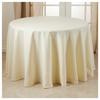 Occasion Gallery Ivory White 100% Polyester Solid Classic Everyday Design Dining Room or Kitchen Tablecloth, 132" Round (1 Piece) view 1