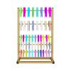 Gold Wide Satin Ribbon Display Holder, Ribbon Spool Rack Desktop Organizer, Vinyl Roller Craft Organizers and Storage with Removable Rod, Wrought Iron Frame (Color : Black) view 1