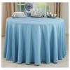 Occasion Gallery Aqua Blue 100% Polyester Solid Classic Everyday Design Dining Room or Kitchen Tablecloth, 132" Round (1 Piece) view 1