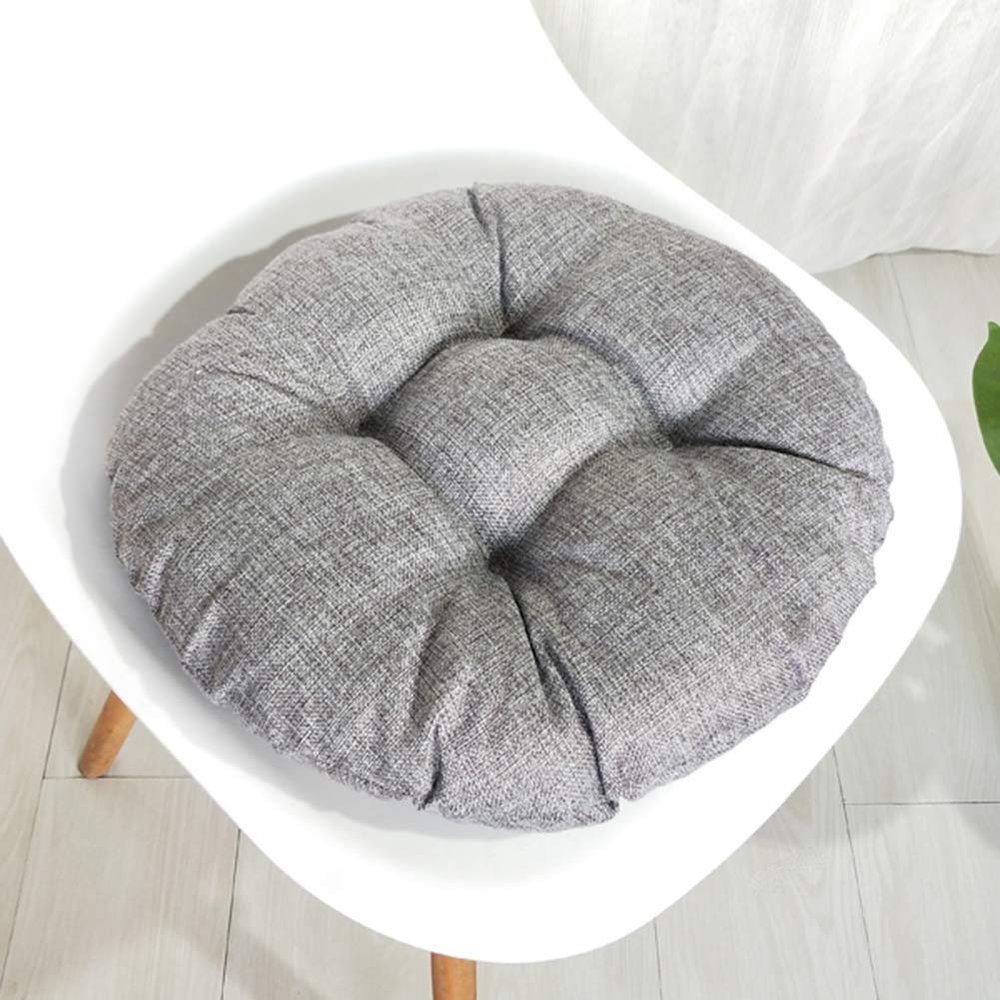 vctops 20" Round Bar Stool Cushion, Linen Fabric and Thick Padding, Comfortable Sitting for Round Wooden/Metal Stools Grey
