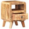 ZQQLVOO Bedside Cabinet,Storage Organizer,File Cabinet,Kitchen Cabinet,Bookcases,Craft Table,Office Storage Cabinet,for Dining Room,Hallway,Living Room, 11.8"x11.8"x16.1" Rough Mango Wood view 4