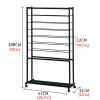 Retail Store Wrapping Paper Display Holder, Black Ribbon Thread Spool Dispenser with Wheels and Shelf, Double-Sided Floor Scarf Organizer Pant Jeans Towel Shelf (Color : Black) view 3