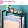 Retail Store Wrapping Paper Display Holder, Black Ribbon Thread Spool Dispenser with Wheels and Shelf, Double-Sided Floor Scarf Organizer Pant Jeans Towel Shelf (Color : Black) view 4