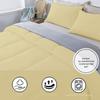 3Pcs Comforter Set 100% Egyptian Cotton 800 Thread Count - Oversized Queen Size (98" x 98") Inch,Soft and Breathable Comforter Set - Ivory Solid view 4