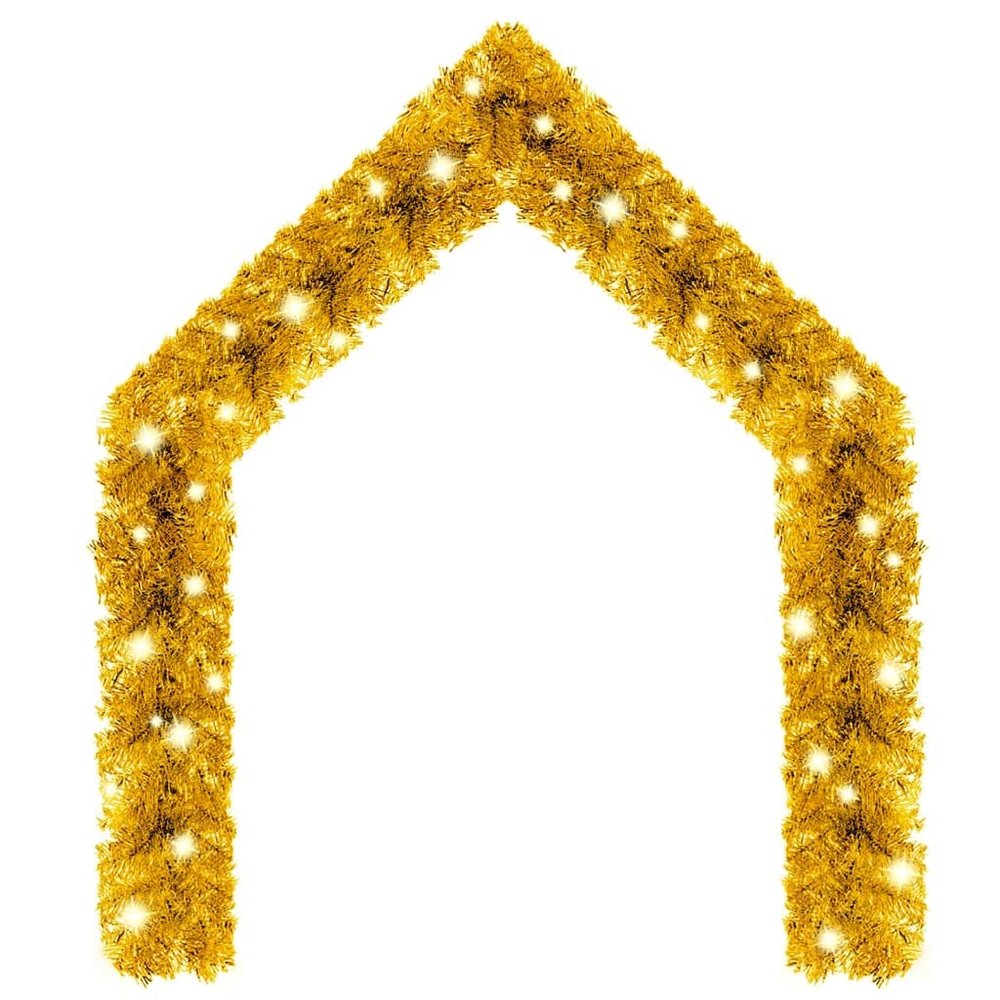 Christmas Garland with LED Lights,Christmas Ornaments,Christmas Tree Decorations,Holiday Wedding Party Decoration,Outdoor Indoor Holiday Decorations,with USB Connection, 787.4" Gold