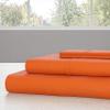 100% Organic Cotton Sheet Set 4 Piece- Alaskan King - 108" X 108"- Orange Solid 400 Thread Count Sheets with All-Around Elastic for Fitted Sheet Upto 18''- 20'' Inch Deep Pocket view 2