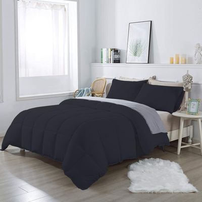 1Pcs Comforter 100% Egyptian Cotton 800 Thread Count - Super King Plus Size (120" x120") Inch,Soft and Breathable Comforter - Black Solid