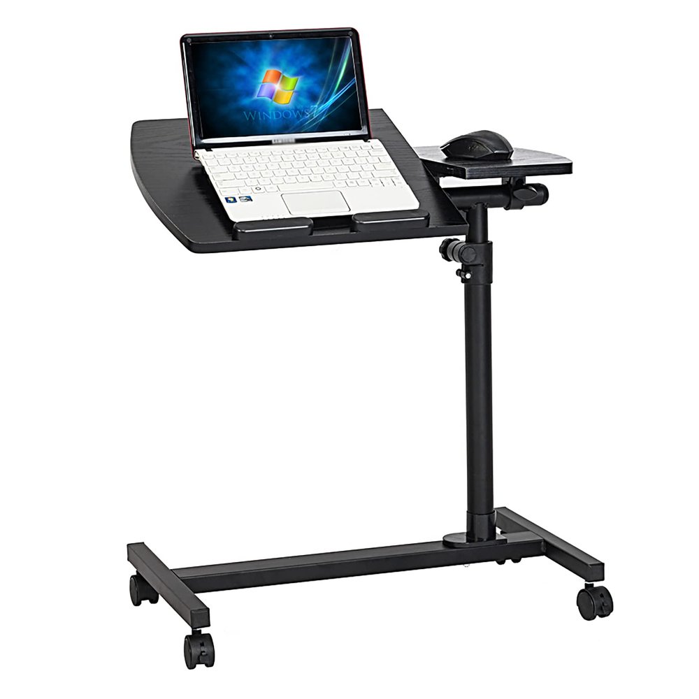 Bituman 23" Sit and Standing Desk Movable Gaming Desk Height Adjustable Laptop Desk Multifunctional Lifting End Side Table, Four-Wheel Multifunctional Flat Surface Lifting Computer Desk, Black
