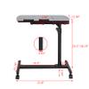 Bituman 23" Sit and Standing Desk Movable Gaming Desk Height Adjustable Laptop Desk Multifunctional Lifting End Side Table, Four-Wheel Multifunctional Flat Surface Lifting Computer Desk, Black view 2