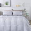 1Pcs Comforter 100% Egyptian Cotton 800 Thread Count - Super King Plus Size (120" x120") Inch,Soft and Breathable Comforter - White Stripe view 3