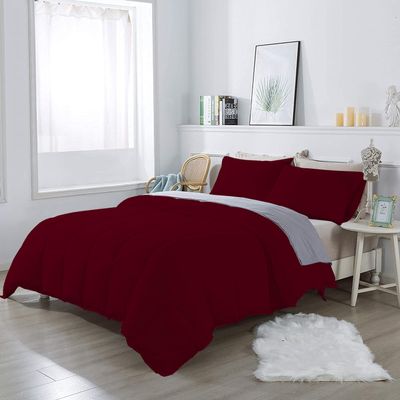 1Pcs Comforter 100% Egyptian Cotton 800 Thread Count - Super King Plus Size (120" x120") Inch,Soft and Breathable Comforter - Burgundy Solid