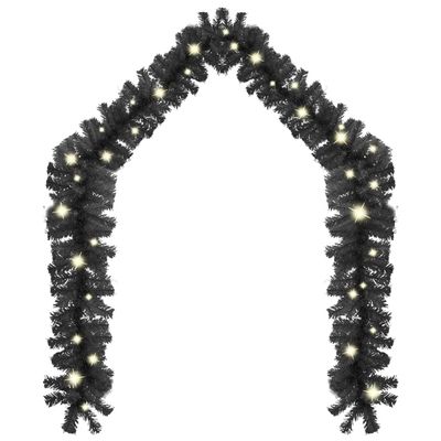 Christmas Garland with LED Lights,Christmas Ornaments,Christmas Tree Decorations,Holiday Wedding Party Decoration,Outdoor Indoor Holiday Decorations,with USB Connection, 787.4" Black
