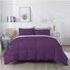 3Pcs Comforter Set 100% Egyptian Cotton 800 Thread Count - Oversized Queen Size (98" x 98") Inch,Soft and Breathable Comforter Set - Plum Solid view 2