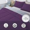 3Pcs Comforter Set 100% Egyptian Cotton 800 Thread Count - Oversized Queen Size (98" x 98") Inch,Soft and Breathable Comforter Set - Plum Solid view 4