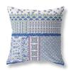 HomeRoots White and Pink Broadcloth 16 Blue Lavender Patch Indoor Outdoor Throw Pillow view 1