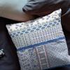 HomeRoots White and Pink Broadcloth 16 Blue Lavender Patch Indoor Outdoor Throw Pillow view 3