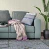 HomeRoots White and Pink Broadcloth 16 Blue Lavender Patch Indoor Outdoor Throw Pillow view 4