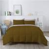 1Pcs Comforter 100% Egyptian Cotton 800 Thread Count - Super King Plus Size (120" x120") Inch,Soft and Breathable Comforter - Taupe Stripe view 2