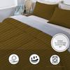 1Pcs Comforter 100% Egyptian Cotton 800 Thread Count - Super King Plus Size (120" x120") Inch,Soft and Breathable Comforter - Taupe Stripe view 4