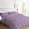 3 Pcs Pinch Pleated Premium Comforter Sets- Extra Long Down Alternative Comforter Set 500 GSM Fill 100% Egyptian Cotton Cal-King/King Size, Lavender 1 Pintuck Comforter with 2 Pillowsham view 1