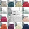 3 Pcs Pinch Pleated Premium Comforter Sets- Extra Long Down Alternative Comforter Set 500 GSM Fill 100% Egyptian Cotton Cal-King/King Size, Lavender 1 Pintuck Comforter with 2 Pillowsham view 2