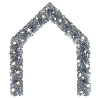 Christmas Garland with LED Lights,Christmas Ornaments,Christmas Tree Decorations,Holiday Wedding Party Decoration,Outdoor Indoor Holiday Decorations,with USB Connection, 787.4" Silver