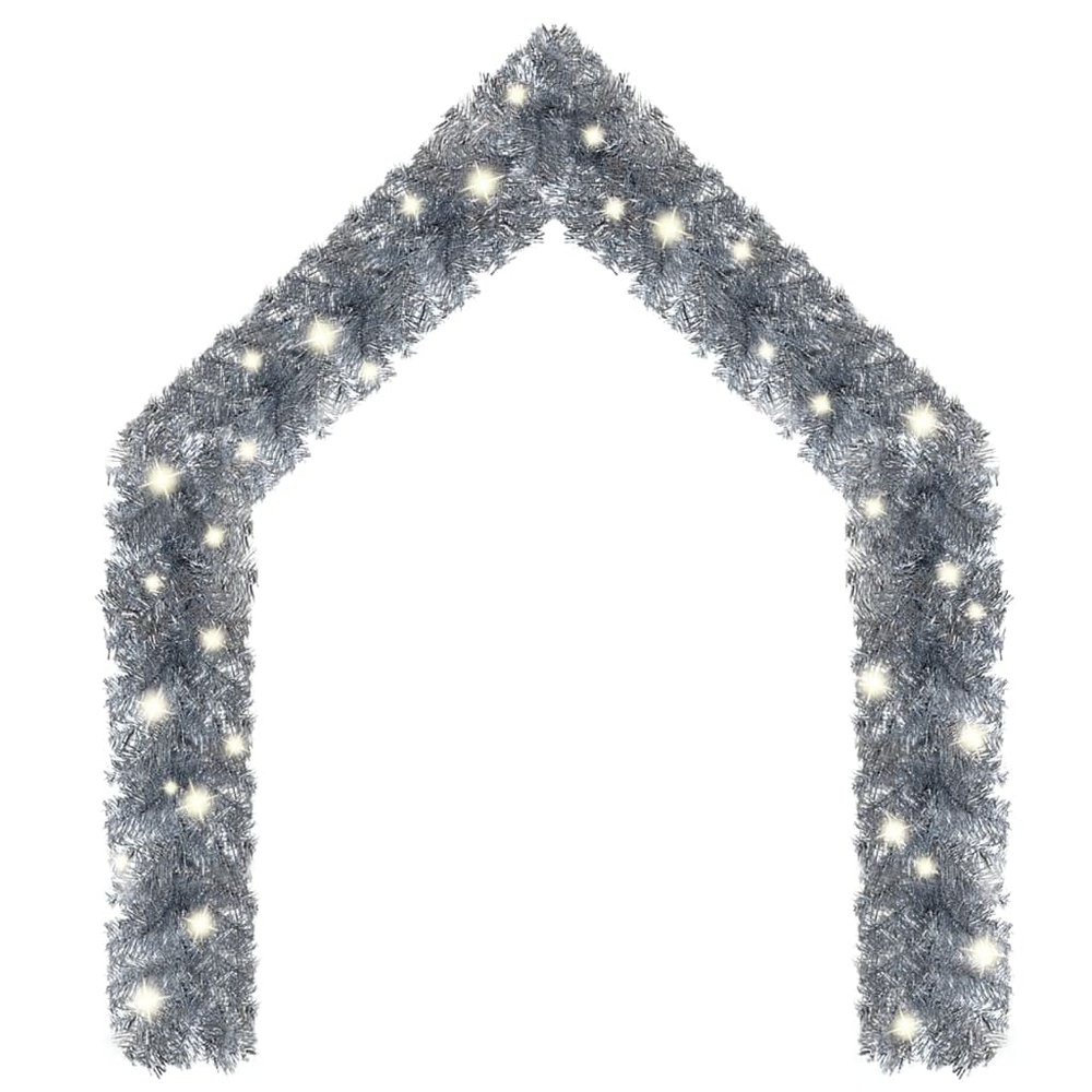 Christmas Garland with LED Lights,Christmas Ornaments,Christmas Tree Decorations,Holiday Wedding Party Decoration,Outdoor Indoor Holiday Decorations,with USB Connection, 787.4" Silver