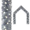 Christmas Garland with LED Lights,Christmas Ornaments,Christmas Tree Decorations,Holiday Wedding Party Decoration,Outdoor Indoor Holiday Decorations,with USB Connection, 787.4" Silver view 2