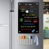 JonXon 8"x12" Acrylic Magnetic Dry Erase Board for Fridge, Clear Acrylic Magnet Calendar for Refrigerator,Includes 6 Magnetic Dry Erase Markers(Black Blank) view 1