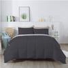 1Pcs Comforter 100% Egyptian Cotton 800 Thread Count - Super King Plus Size (120" x120") Inch,Soft and Breathable Comforter - Dark Grey Stripe view 2