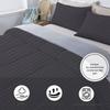 1Pcs Comforter 100% Egyptian Cotton 800 Thread Count - Super King Plus Size (120" x120") Inch,Soft and Breathable Comforter - Dark Grey Stripe view 4
