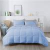 3Pcs Comforter Set 100% Egyptian Cotton 800 Thread Count - Super King Plus Size (120" x120") Inch,Soft and Breathable Comforter Set - Light Blue Solid view 2