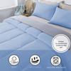 3Pcs Comforter Set 100% Egyptian Cotton 800 Thread Count - Super King Plus Size (120" x120") Inch,Soft and Breathable Comforter Set - Light Blue Solid view 4