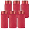 Casa-Eco Faux Fur Blank Tall Skinny Can Coolers, Fluffy Plush Insulated Neoprene Slim Beverages Can Sleeves, DIY, HTV Vinyl Projects for Wedding, Bachlorette Party Favoris (6-Pack, Ruby Red) view 1