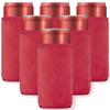 Casa-Eco Faux Fur Blank Tall Skinny Can Coolers, Fluffy Plush Insulated Neoprene Slim Beverages Can Sleeves, DIY, HTV Vinyl Projects for Wedding, Bachlorette Party Favoris (6-Pack, Ruby Red) view 2