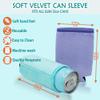 Casa-Eco Faux Fur Blank Tall Skinny Can Coolers, Fluffy Plush Insulated Neoprene Slim Beverages Can Sleeves, DIY, HTV Vinyl Projects for Wedding, Bachlorette Party Favoris (6-Pack, Ruby Red) view 3
