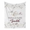 Custom Mr and Mrs Est.2022 Blanket Gift, Personalized Wedding Gifts for Couples Newlyweds Bride to Be Newly Engaged Bridal Shower Anniversary view 1