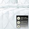 3 Pcs Pinch Pleated Premium Comforter Sets- Extra Long Down Alternative Comforter Set 500 GSM Fill 100% Egyptian Cotton Cal-King/King Size, White 1 Pintuck Comforter with 2 Pillowsham view 3