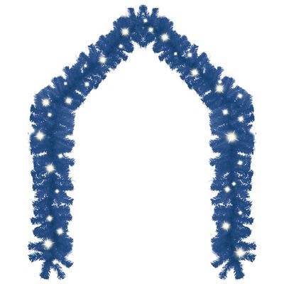 Christmas Garland with LED Lights,Christmas Ornaments,Christmas Tree Decorations,Holiday Wedding Party Decoration,Outdoor Indoor Holiday Decorations,with USB Connection, 787.4" Blue