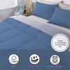 1Pcs Comforter 100% Egyptian Cotton 800 Thread Count - Super King Plus Size (120" x120") Inch,Soft and Breathable Comforter - Medium Blue Solid view 4