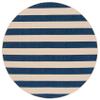SAFAVIEH Washable Rug Outdoor Courtyard Collection - 6'7" Round, Beige & Navy, Non-Shedding & Easy Cleaning, Ideal for Patio, Backyard, Mudroom (CY6812-25812) view 3