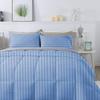 1Pcs Comforter 100% Egyptian Cotton 800 Thread Count - Super King Plus Size (120" x120") Inch,Soft and Breathable Comforter - Light Blue Stripe view 3