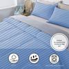 1Pcs Comforter 100% Egyptian Cotton 800 Thread Count - Super King Plus Size (120" x120") Inch,Soft and Breathable Comforter - Light Blue Stripe view 4