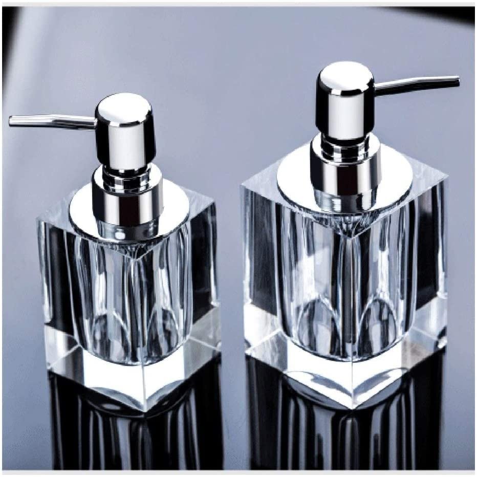 Ryakos Soap Dispenser Shower Dispenser, Bathroom Detergent Bottle, Manual Soap Dispenser, Soap Bottle Crystal Glass Soap Pump 1pc Hand Soap Dispenser Dish Soap Dispenser (Size : 100ml)