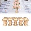10PCS Wedding Centerpieces Table Decorations Vase 10cm/3.9" Tall Tabletop Metal Wedding Trumpet Flower Vase for Wedding Ceremony Party Birthday Event Home Decoration Wedding Flower Stand view 4