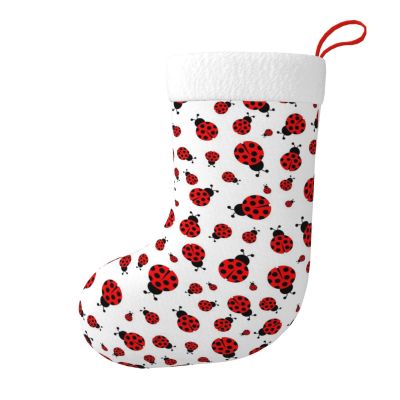 SUROLA Ladybug Christmas Stocking,Xmas Decorations 18" Large Hanging Stockings Print Polyester