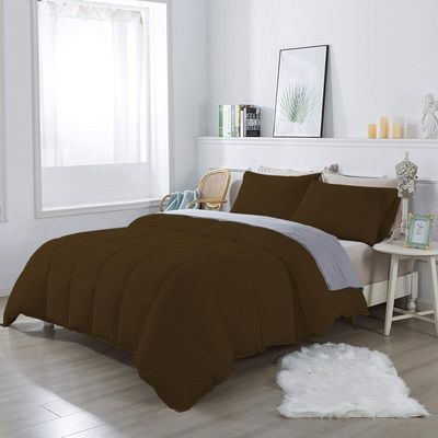 1Pcs Comforter 100% Egyptian Cotton 800 Thread Count - Super King Plus Size (120" x120") Inch,Soft and Breathable Comforter - Chocolate Solid