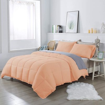 1Pcs Comforter 100% Egyptian Cotton 800 Thread Count - Super King Plus Size (120" x120") Inch,Soft and Breathable Comforter - Blush Solid